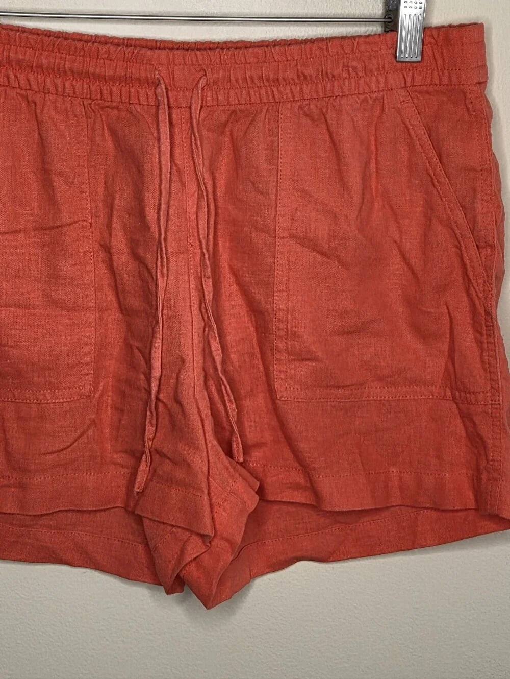 J. Crew Factory Orange Linen Blend Mid-Rise Shorts Size Small 2.5